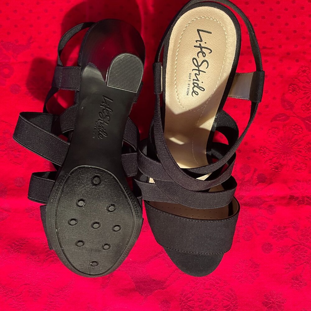 BLACK LIFE STRIDE CHARLOTTE BLACK STRAPPY SANDALS BRAND NEW ORIGINAL BOX. - Picture 11 of 11